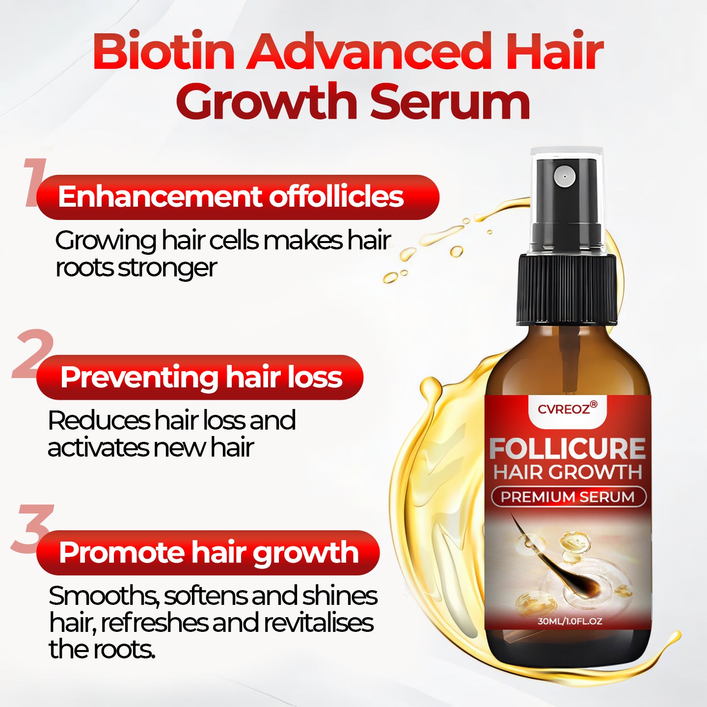 ❤️ CVREOZ® FolliCure Hair Growth Premium Serum 🔥 LIMITED OFFER 60%🔥