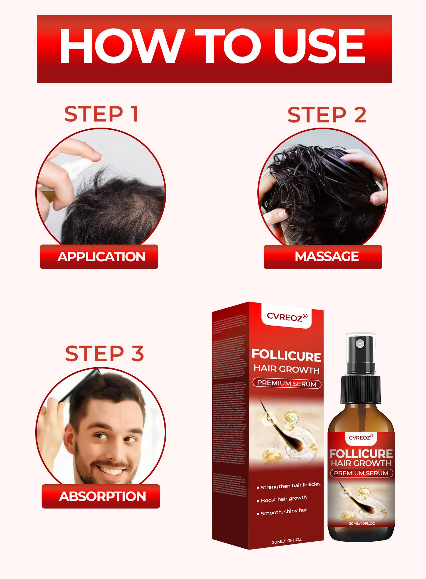 ❤️ CVREOZ® FolliCure Hair Growth Premium Serum 🔥 LIMITED OFFER 60%🔥