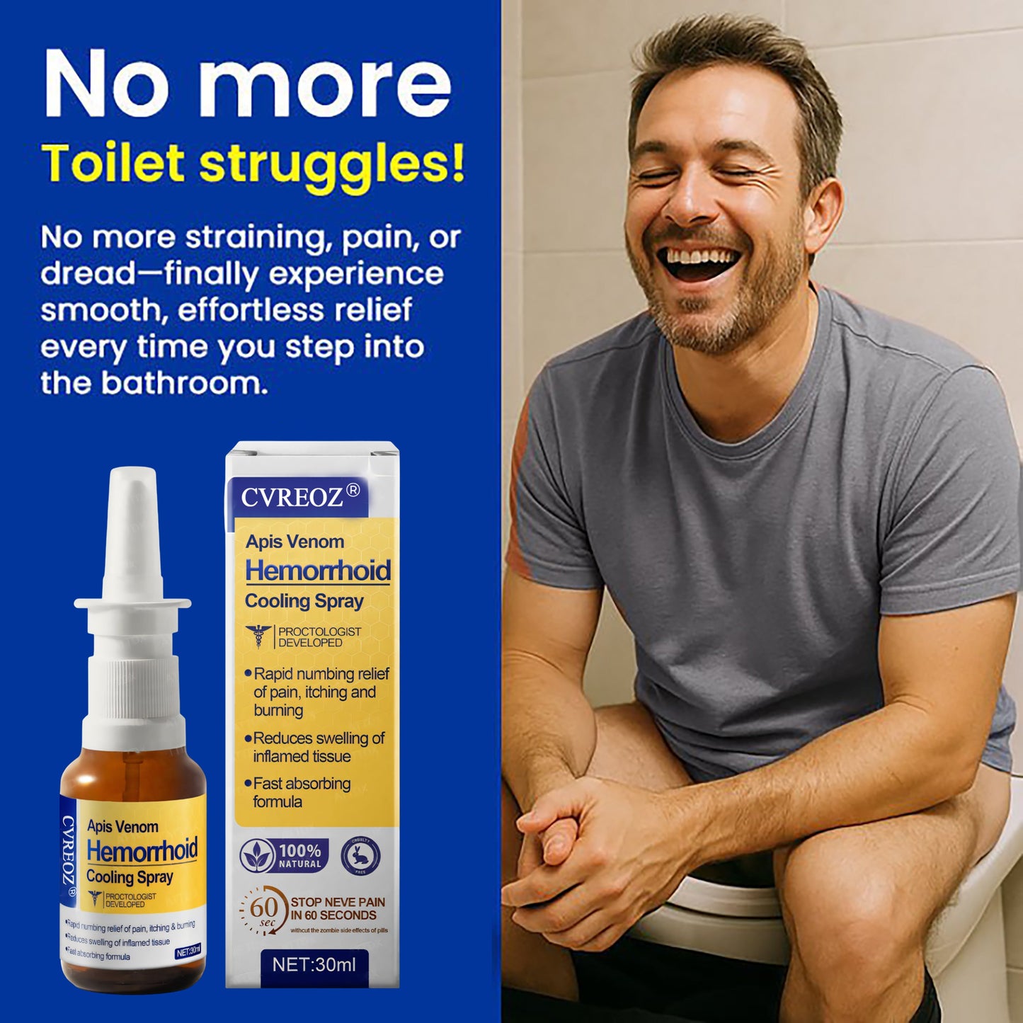 đ„ LIMITED OFFER: Sale up to 60%  đ„ CvreozÂź Apis Venom Hemorrhoid Cooling Spray