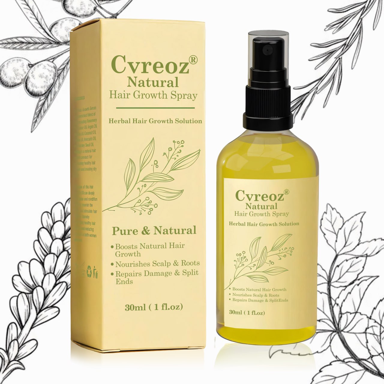 đ„60% OFF TODAY ONLYđ„CvreozÂź Natural Hair Growth Spray